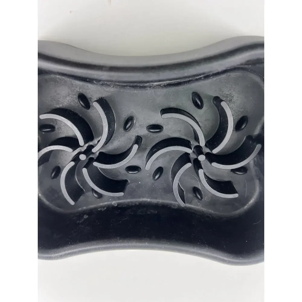 Silicone Slow Feeder Dog Bowl Black Bone Pattern | Food-Grade Non-Slip Dog Dish